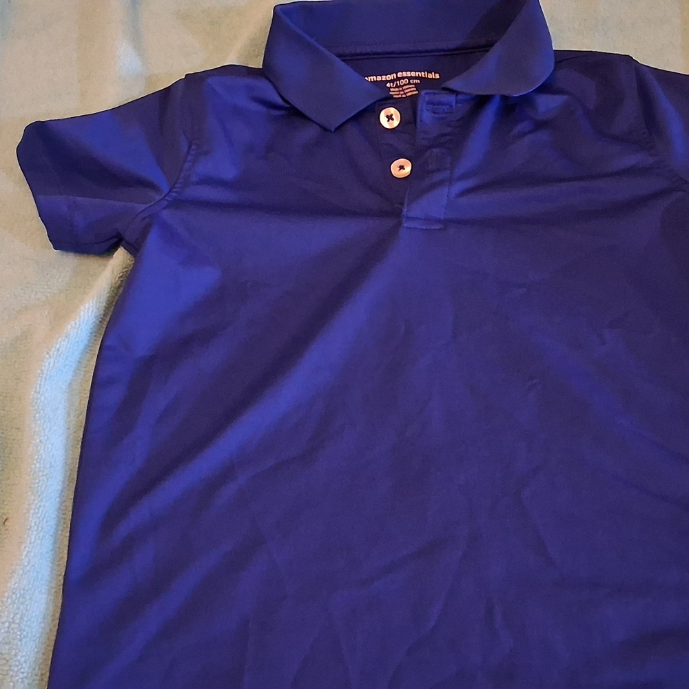 Amazon Essentials Kids' Blue Polo Shirt Boys 4t 0244